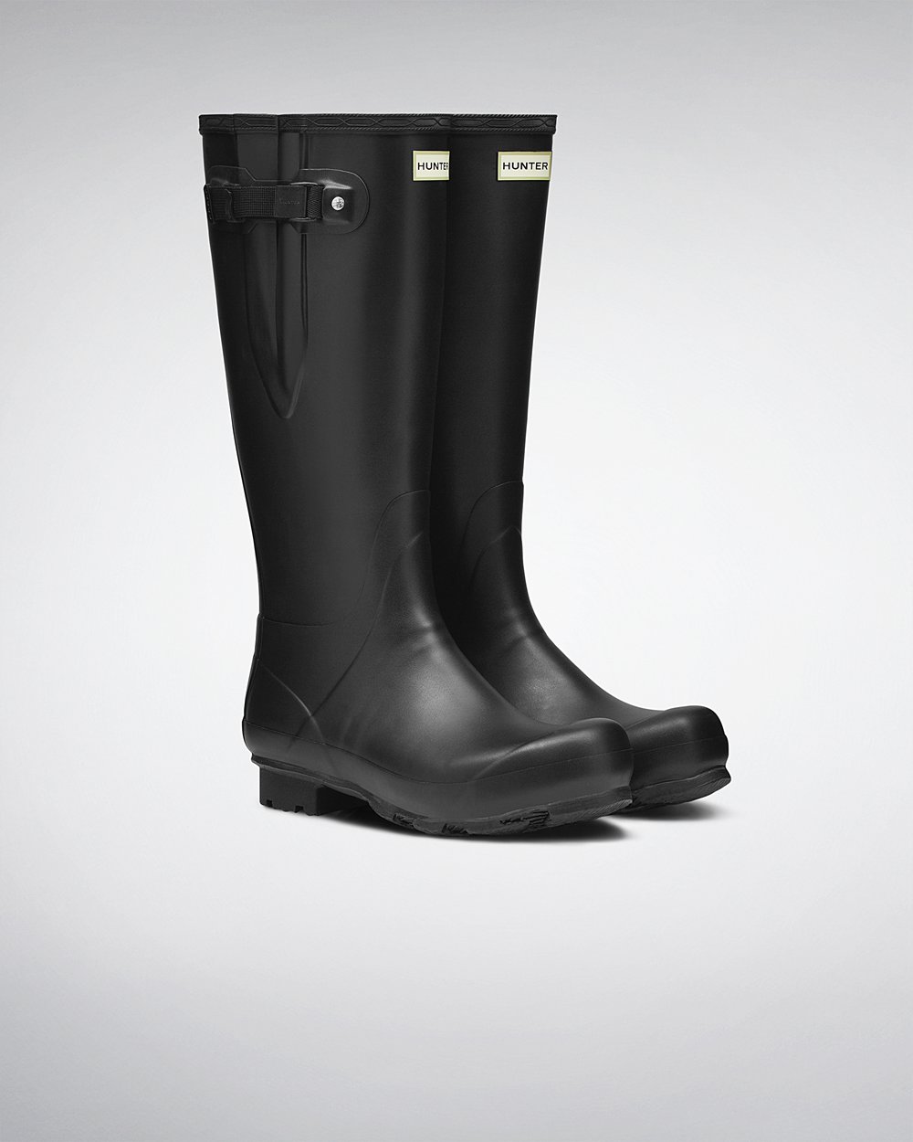 Bottes Hautes de Pluie Hunter Norris Field Side Adjustable Homme Noir PWHEFDA-87